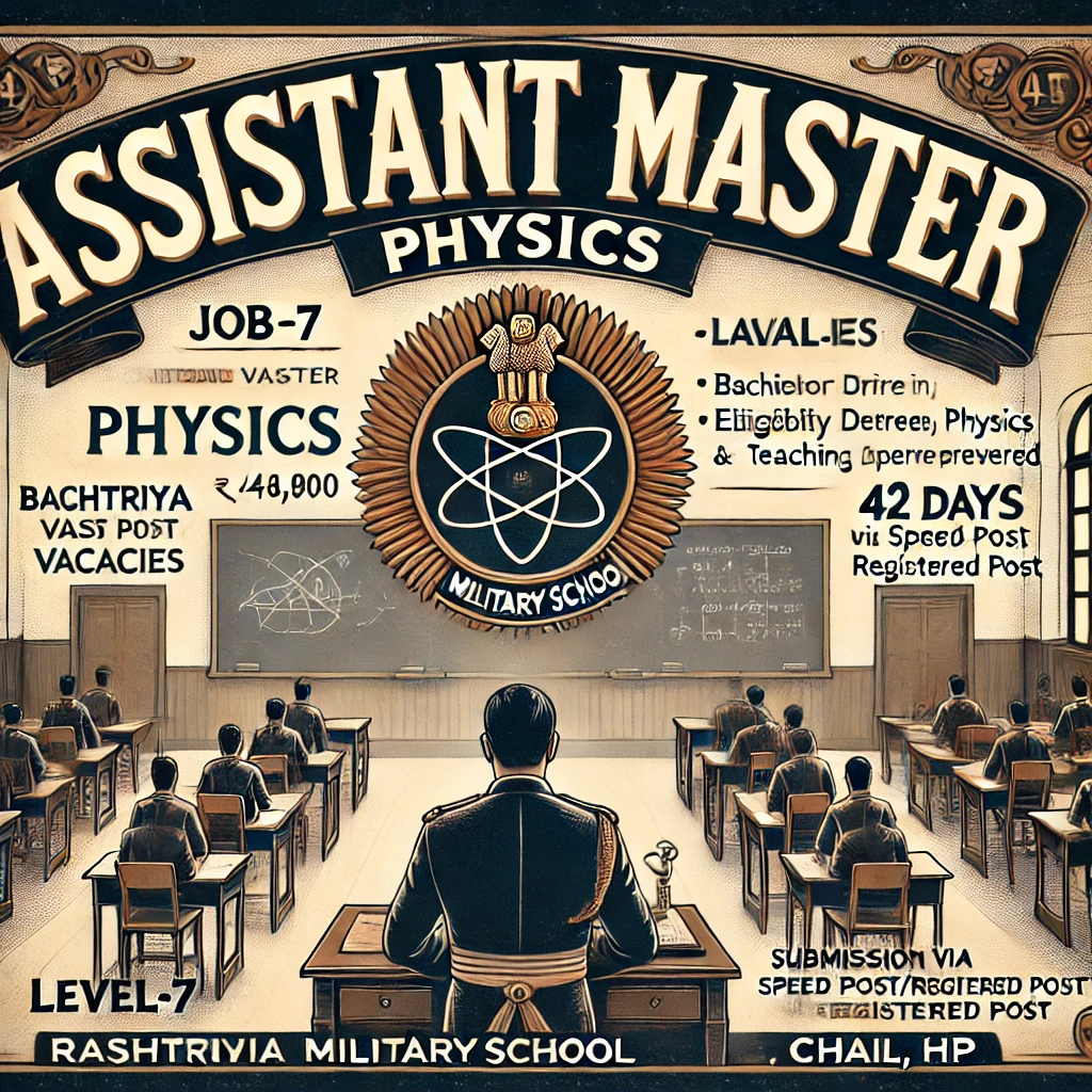 Recruitment (Physics Teacher) Military School Chail HP