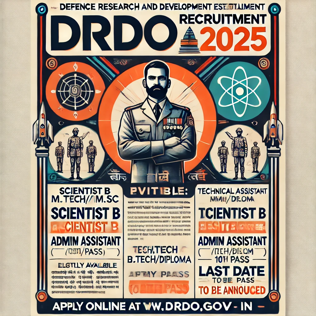DRDO Recruitment 2025 | रक्षा अनुसंधान और विकास स्थापना (DRDE) भर्ती 2025