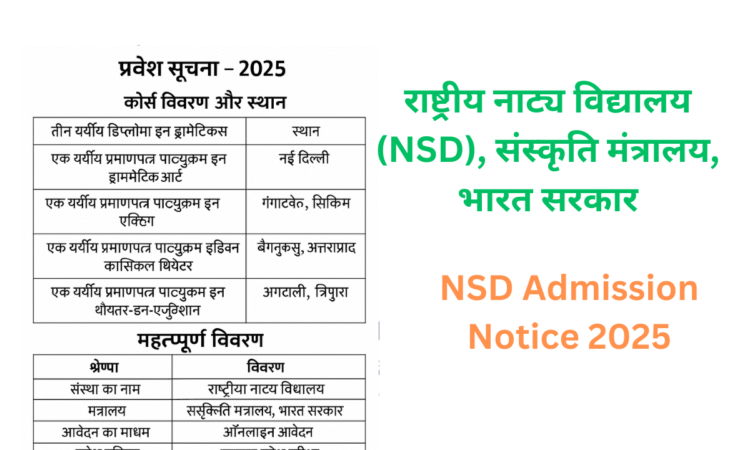NSD Admission Notice 2025